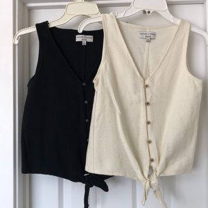 Set of Madewell Button-Down Tie-Front Tanks XS